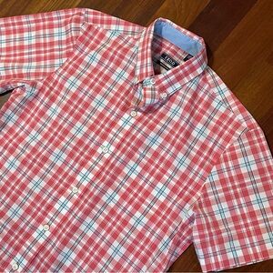 Men’s Izod S plaid short sleeve button down up shirt